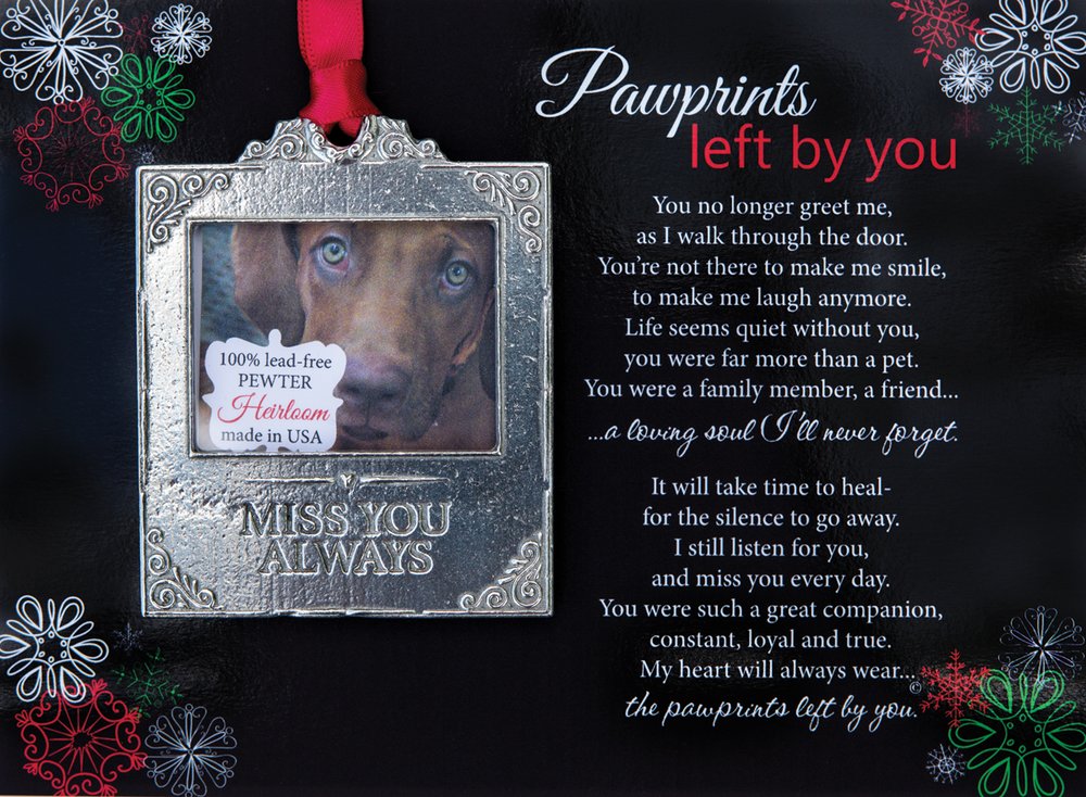 Pawprints Pewter Picture Ornament