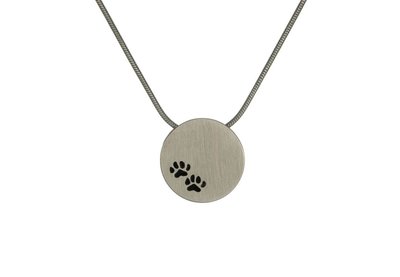 Pewter Circle with Paw Prints