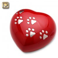 LovePaws Heart Urn Love Red - Large