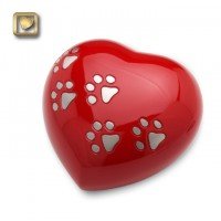 LovePaws Heart Urn Love Red - Medium