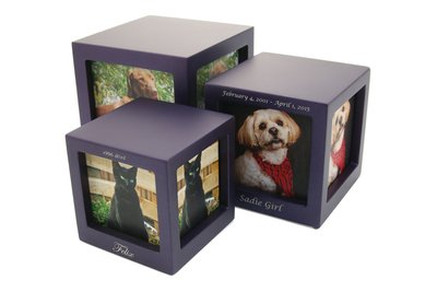 Photo Cube Urn Violet - Small