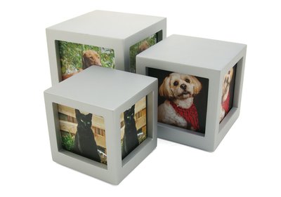 Photo Cube Urn Silver - Small